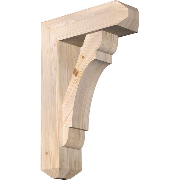 Ekena Millwork Olympic Craftsman Smooth Bracket w/ Offset Brace, Douglas Fir, 7 1/2"W x 24"D x 36"H BKT0806X24X36OLY04SDF - main